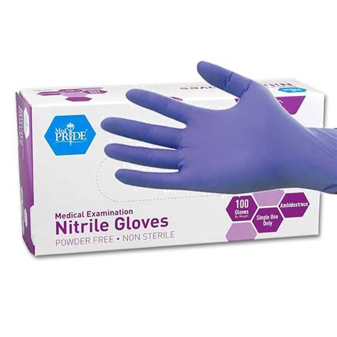 medpride powder  nitrile exam gloves medium box medium pack