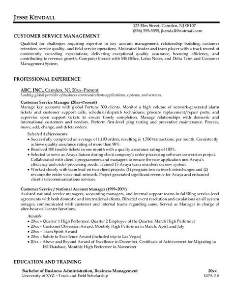customer service manager resume sample resume center pinterest