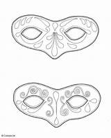 Maskers Masker Printable Carnival Masquerade sketch template