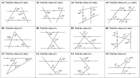 geometry parallel lines  angles