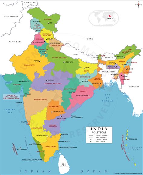 india political map  states  capitals