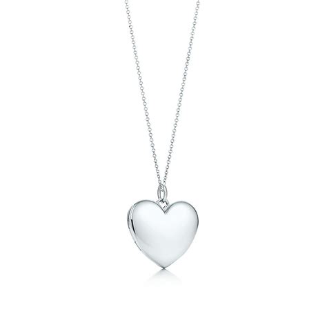 heart locket  sterling silver   chain tiffany
