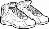 Coloring Basketball Shoe Pages Template Shoes Print sketch template