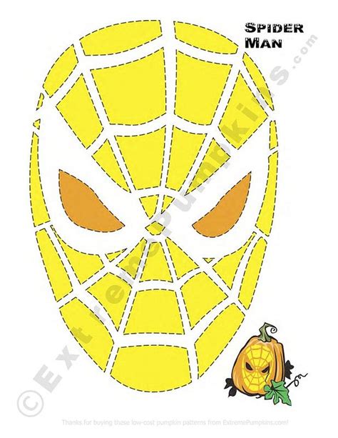printable spiderman pumpkin stencil