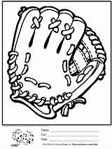 Baseball Coloring Glove sketch template