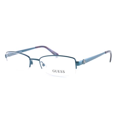 Guess Eyeglasses Women Gu2525 091 Blue 50 17 135 Semi Rimless Rectangle