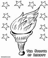 Liberty Statue Coloring Pages Torch Print Colorings sketch template