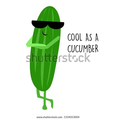 Illustration Cartoon Cucumber Sunglasses Stock Illustration 1334053004