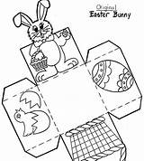 Easter Box Printable Bunny Print Template Color Templates Crafts Basket Ca sketch template