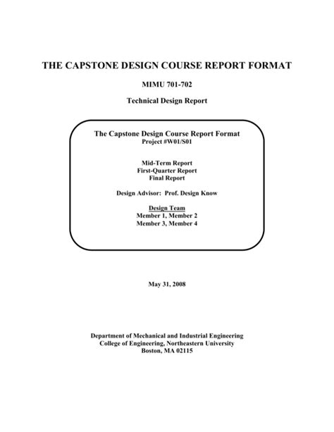capstone report format