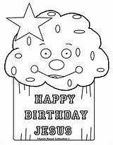 Jesus Coloring Birthday Happy Cupcake Pages Color Printable Church Christmas Kids Popular sketch template