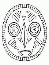 Coloring Tiki Printable Pages Mask Popular sketch template