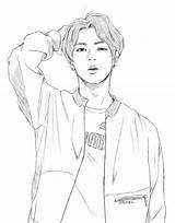 Coloring Boys Bangtan Pages Drawing sketch template