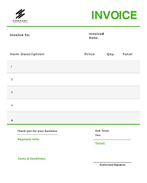 invoice template printable customer invoice fillable  etsy