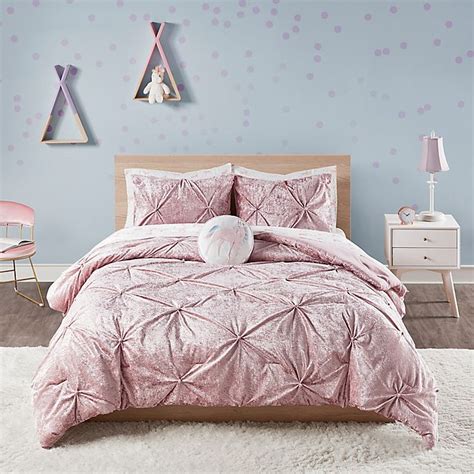 Ivy Crushed Velvet 2 Piece Twin Twin Xl Comforter Set Bed Bath And Beyond