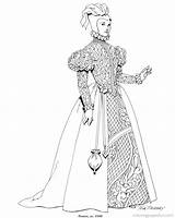 Renaissance Kleurplaten Kleurplaat Baroque Kleidung Malvorlagen Renaiss Costume sketch template