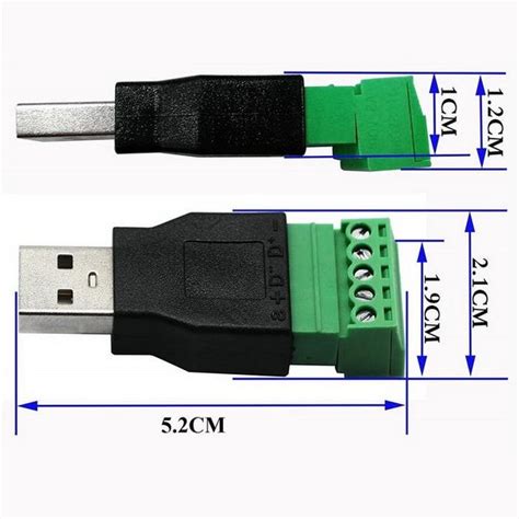 aerialnet usb  male   pin removable terminal connector