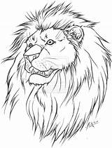 Line Lion Tattoo Tattoos Drawings Outline Drawing Face Cool Designs Lineart Clip Coloring Head Sketches Pages Simple Flowers Animal Deviantart sketch template