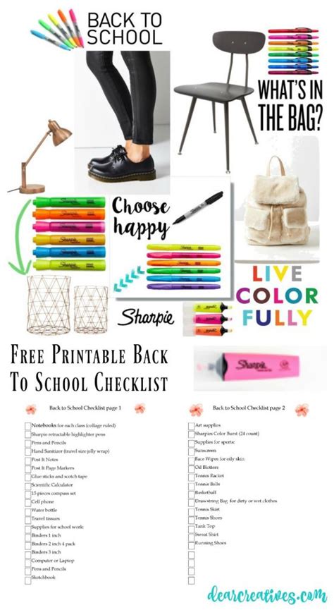 year round school must have checklist for teen girls free printable