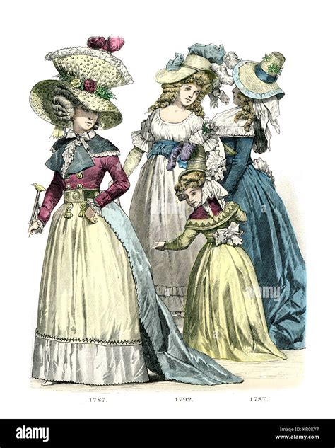 history  fashion costumes  french women   late  century stock photo alamy