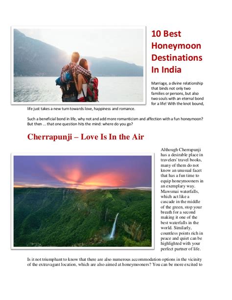10 best honeymoon destinations in india
