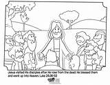 Jesus Coloring Disciples His Appears Pages Bible Resurrection Apostles Kids Ascension Sheets Luke 24 School Sunday Easter Good Activities Friends sketch template
