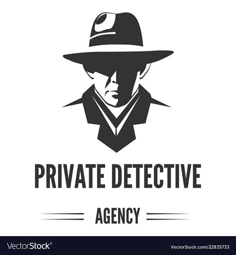 private detective logo  man  hat  vector image