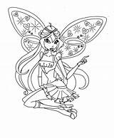 Coloring Club Pages Winx Flora Getcolorings sketch template