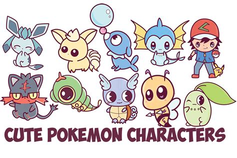learn   draw cute chibi kawaii pokemon characters  easy step