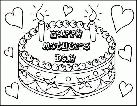 cartoon coloring happy birthday mom coloring page mothers day
