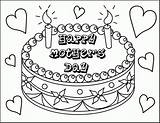 Coloring Birthday Happy Mom Pages Mother Cartoon sketch template