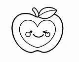Heart Apple Coloring Coloringcrew sketch template