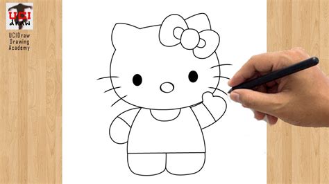 kitty drawing   draw  kitty easy outline  kids