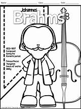 Coloring Mozart Pages Composers Meet Composer Getdrawings Getcolorings Sheets sketch template
