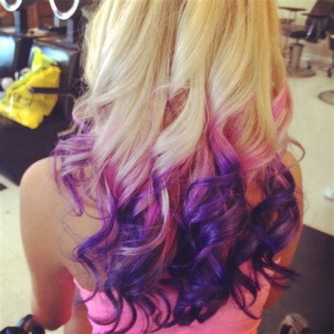 Blonde With Pink And Purple Ends Purple Blonde Hair