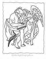Matthew Coloring Saint Angel Guide St sketch template