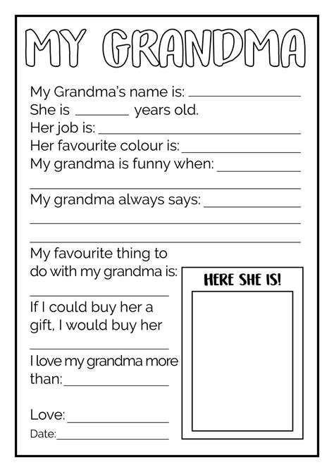 grandma  printable printable templates