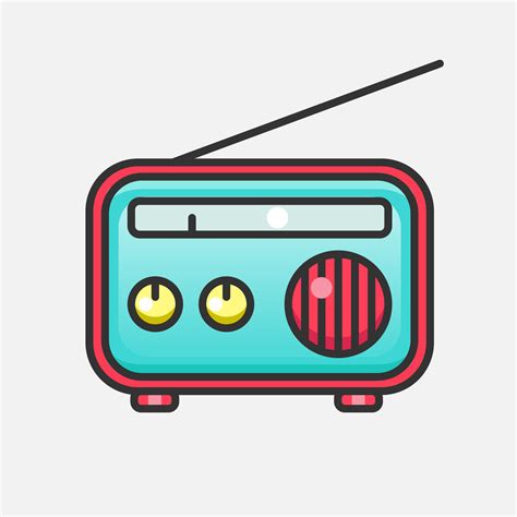 estilo de dibujos animados de icono de radio moderno vectores