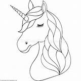 Unicorn Coloring Head Pages Easy Drawing Print Outline Kids Printable Template Getcoloringpages Simple Colouring Pattern Color Sheets Silhouette Painting Drawings sketch template