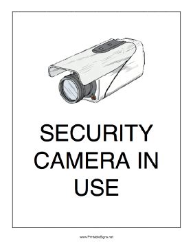 printable security camera   sign security camera security signs