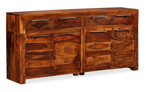 buffet bahut armoire console meuble de rangement bois massif de sesham  cm