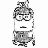 Minions Drawing Outline Coloring Printable Vector Pages sketch template