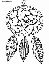 Dream Catcher Coloring Pages Dreamcatcher Drawing Catchers Color Easy Kids Print Drawings Doodle Printable Colouring Life Feather Colorful Mandala Christmas sketch template
