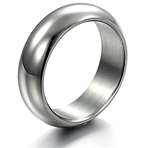 Fashion Men S 316l Stainless Steel Ring Titanium Rings Polished Plain