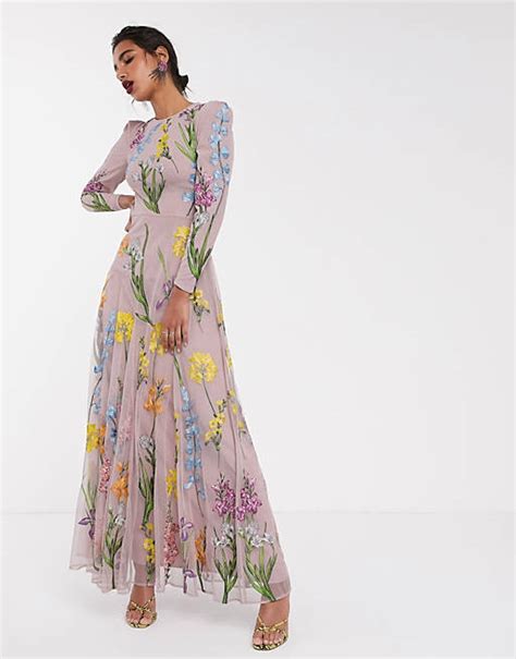asos edition garden floral embroidered maxi dress asos