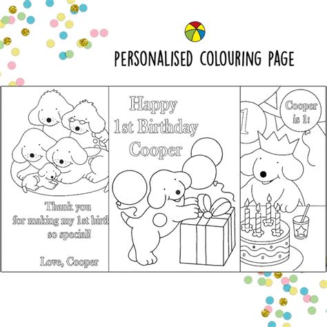 spot  dog personalised coloring page spot  dog party etsy