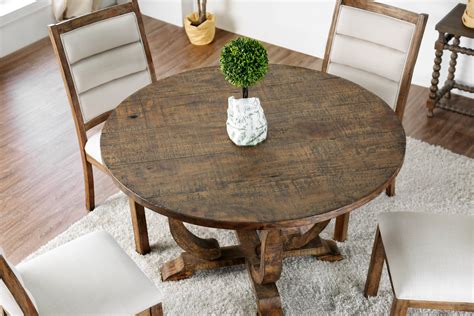 furniture  america wenslow rustic antique oak  dining table