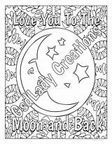 Coloring Pages Moon Back Adult Sharpie Printable Sheet Mandala Etsy Only Print sketch template