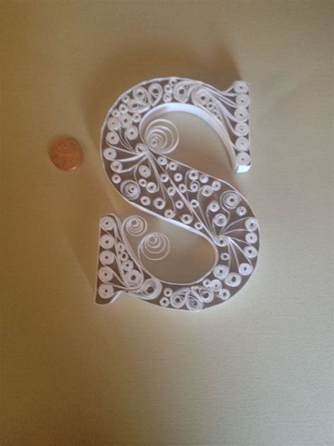 quilled letter  monogram letter quilled wall art freestanding