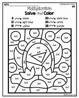 Color Multiplication Solve Coloring Winter Worksheets Preview sketch template